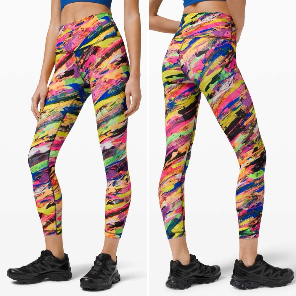 LULULEMON Wunder Train High-Rise Tight Legging 25" in Catalyst Multi Size 4